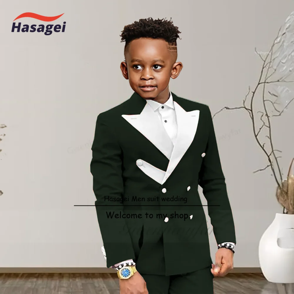 Boys Formal Suit Set Boys Suits Fashion Luxury Red Suit Set White Pointed Collar Buckle With Double Row Front Slotted Business Casual
