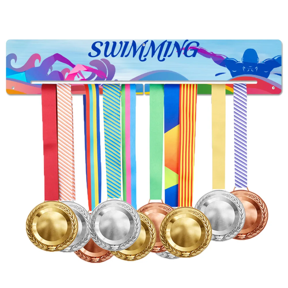 

Swimming Acrylic Medal Hook Medal Holder Display Sports Acrylic Medal Hanger Rack with 2 Hanger for 15+ Medals Wall Mount