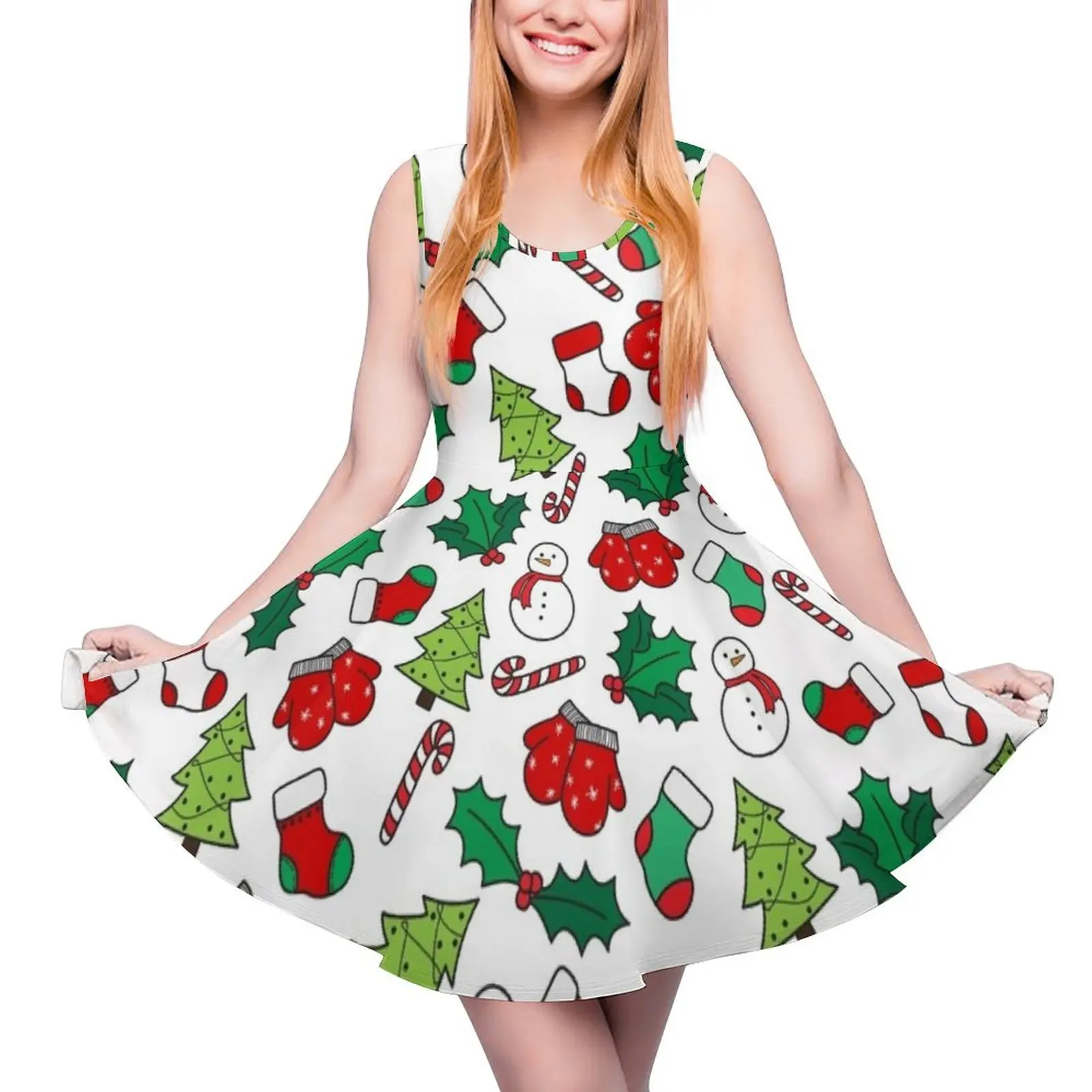 

Christmas mood Round Neck Dress long dress women summer prom dresses 2024