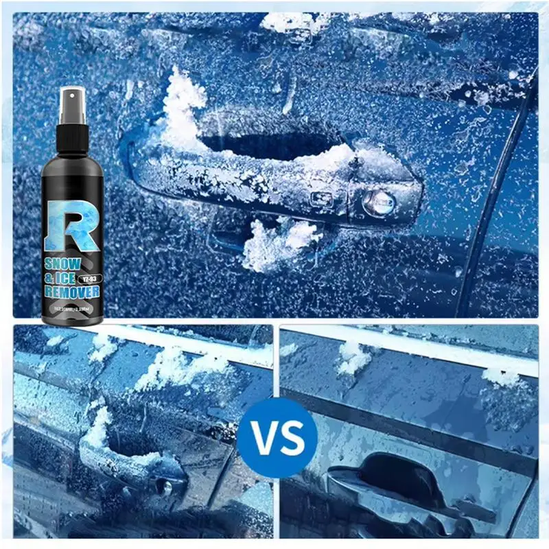 Car Glass Deicer Auto Windshield Defroster Long-lasting Car Ice Remover Agent Ice Remover Melting Spray 100ml For Preventing