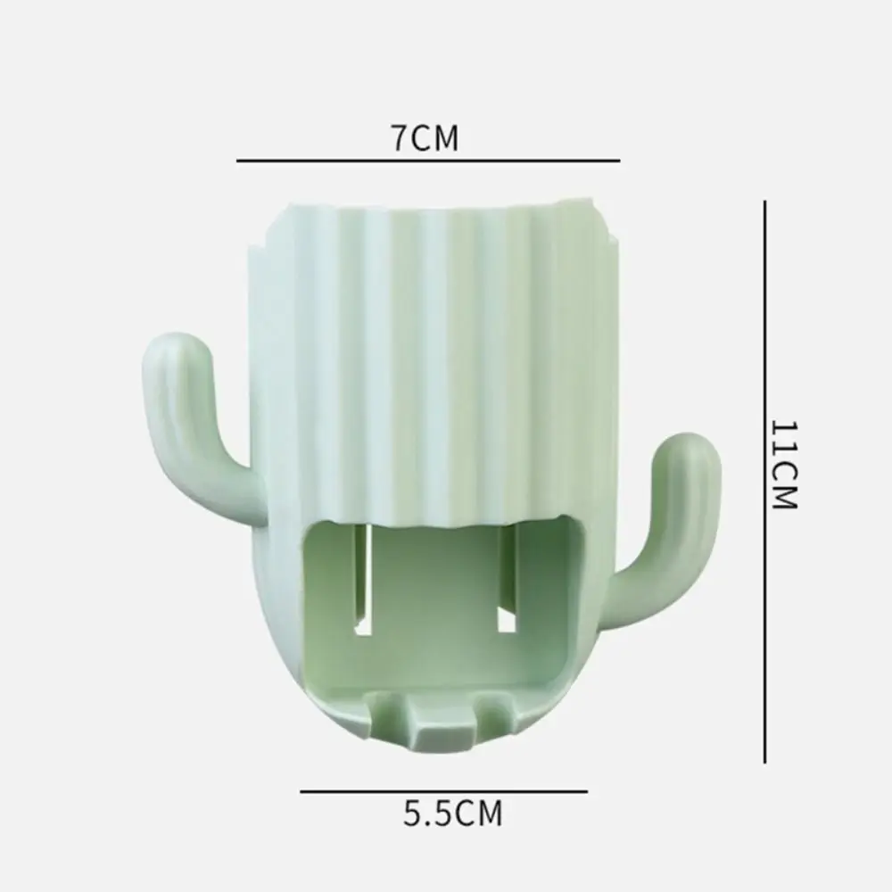 1PCS Household Toothbrush Holder Self-adhesive Wall-mounted Cactus Storage Rack Kitchen Bathroom Toothbrush Organizer With Hook 6