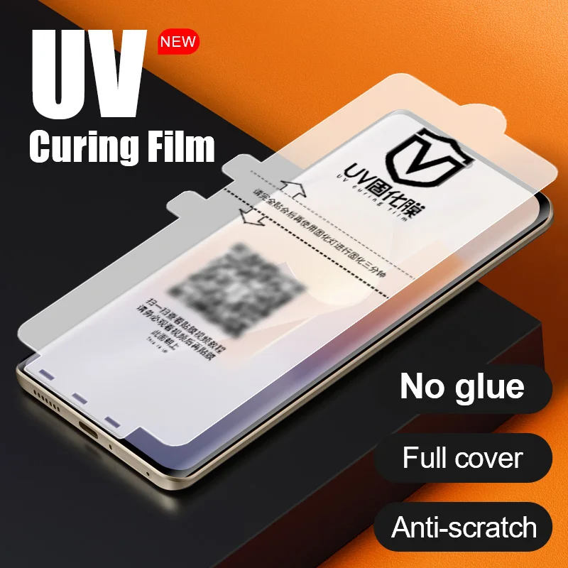 

1Pc Not Glass protective film For oneplus 12 11 10 9 8 7 7T pro UV light curing film Soft Full Cover Soft For oneplus ACE 3 2