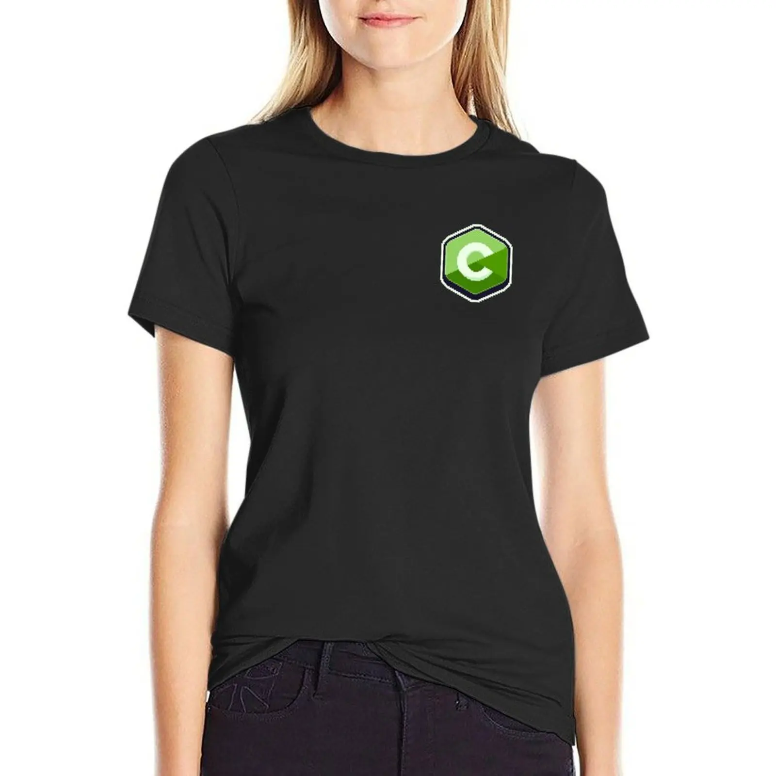 C Pixel Art T-Shirt vintage clothes Blouse T-shirts for Women