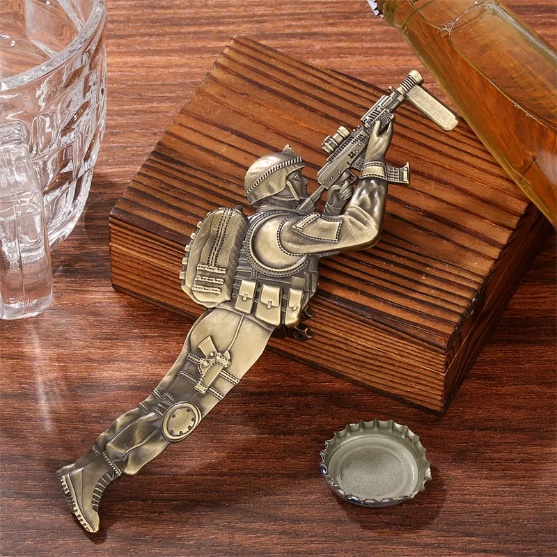 Einzigartiger Metall-Soldaten Flaschenöffner in Spezialeinheiten-Form Neuartiges Werkzeug für Zuhause Bar Hochzeit Party Geschenk für Männer – Detail 3