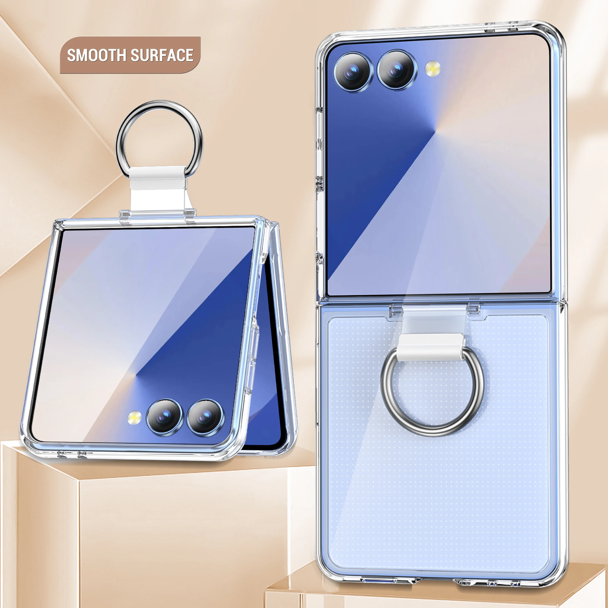 Shockproof Phone Case with Ring Holder and Hard PC Armor Back Cover