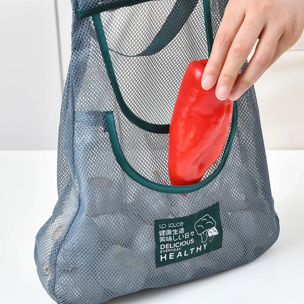 10PCS Kitchen Organizer Reusable Mesh String Organizer Bag Washable Eco Friendly Hollow Net Portable for Garlic Potatoes Onion