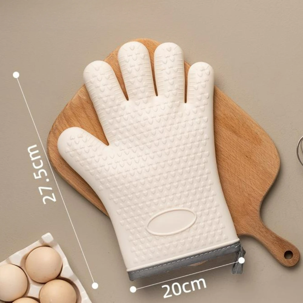 1pcs Anti-scald Thickened Silicone Gloves Heat Resistant Microwave Oven Baking Gloves BBQ Anti-slip Heat Insulation Mitt