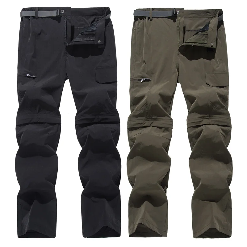 Mens Hiking Pants Outdoor Sport Quick Dry Waterproof Detachable