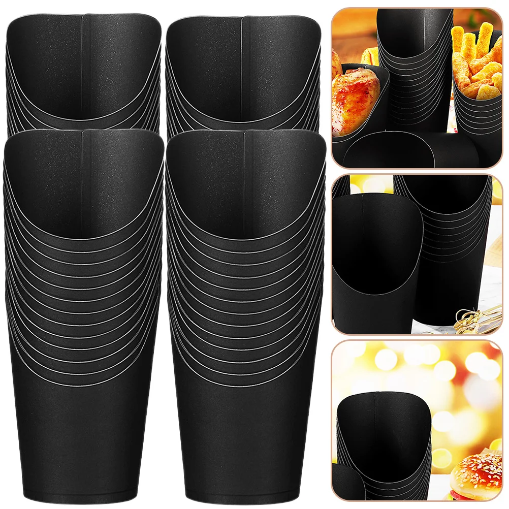 

100 Pcs Fries Diagonal French Cup Paper Snack Boxes Holder Fry Holders Hot Dog Small Snacks Cups Charcuterie