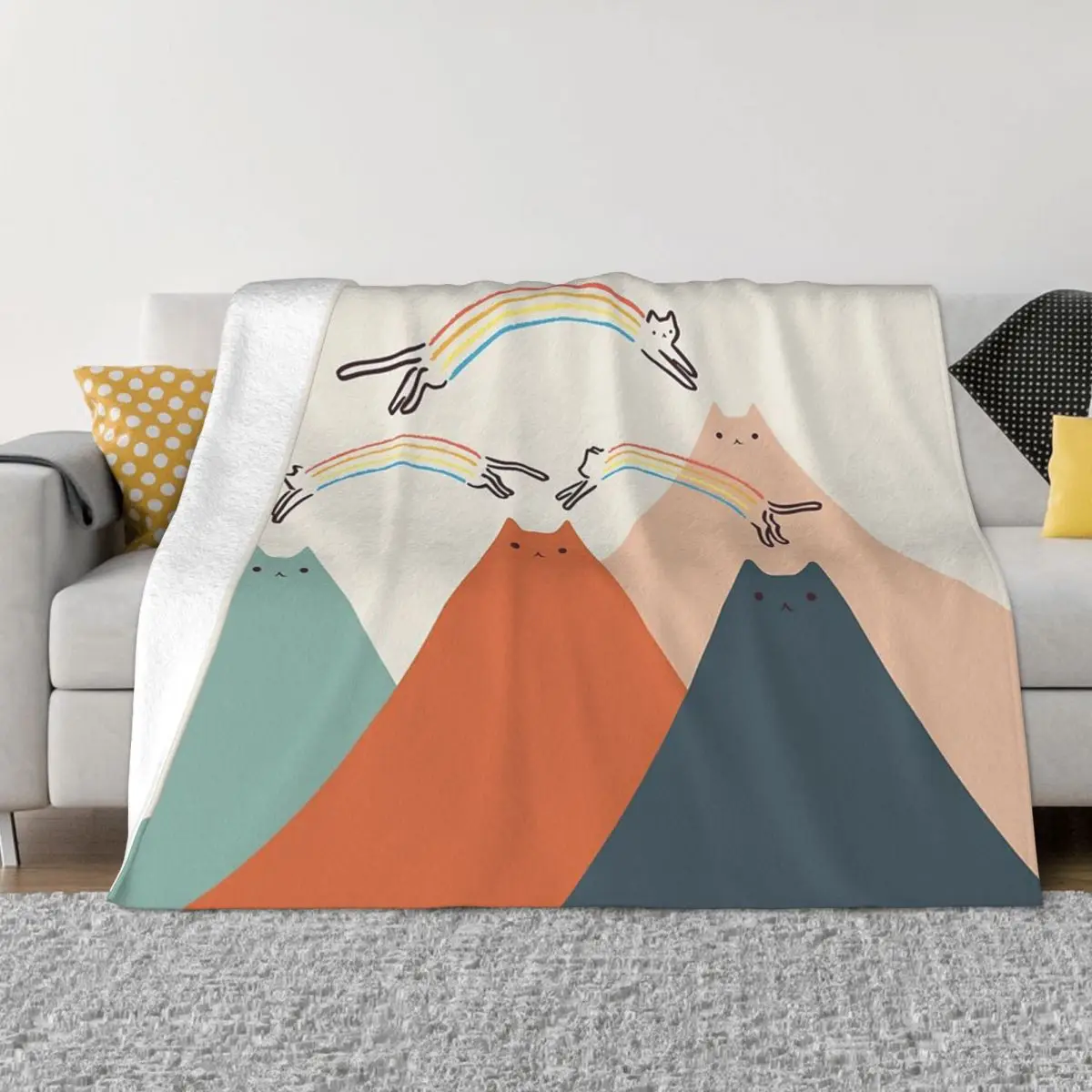 

Фланелевое Одеяло с абстрактным изображением кота, пейзажа, весна-осень, теплое постельное белье для зимы