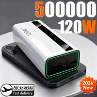 120W 500000mAh High Capacity Power Bank Super Fast Charge Digital Display Power Bank For iPhone 16 15 Xiaomi Samsung Xiaomi 2025