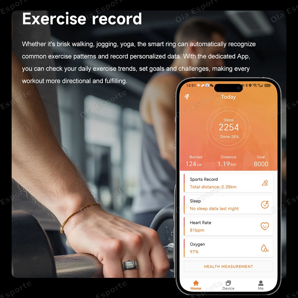 New Quartz watch + Smart Ring Waterproof Sleep Health Monitoring Time Display/Adjustment Activity Record Smartring For Men Women