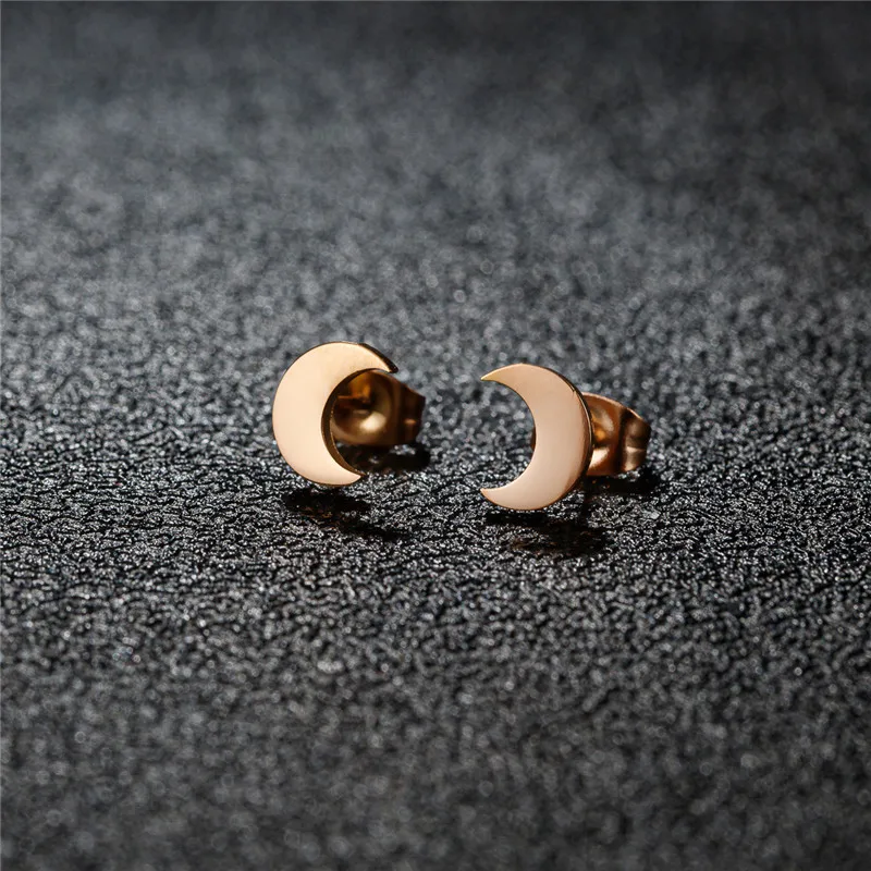 Orecchini a Perno Trendy da Donna in Acciaio Inossidabile Placcato Oro 18K e Res