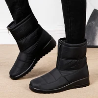 Non Slip Waterproof Snow Boots Women Thick Warm Long Plush Ankle Boots Women Front Zipper Cotton Padded Shoes Woman Plus Size 44 - Image 6