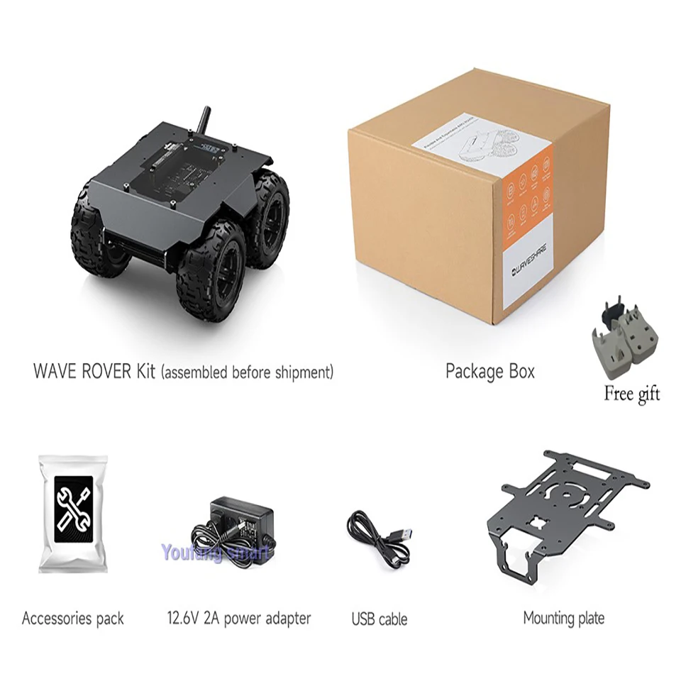 4WD Full Metal Robot Car with Rubber Wheels 0.91-inch OLED Flexible Mobile Robot Car For ESP32 Onboard Programmable Kit