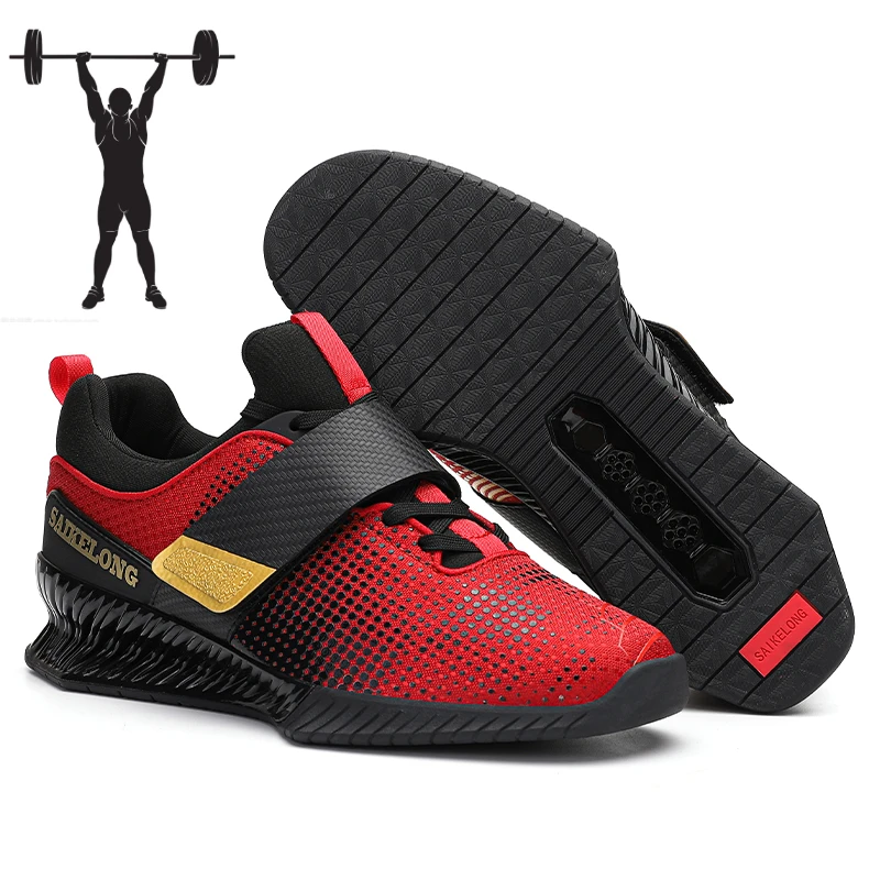Men's Professional Weightlifting Shoes Indoor Comfort Deep Squat Training Shoes Durable and Anti Slip Weightlifting Sneakers Men