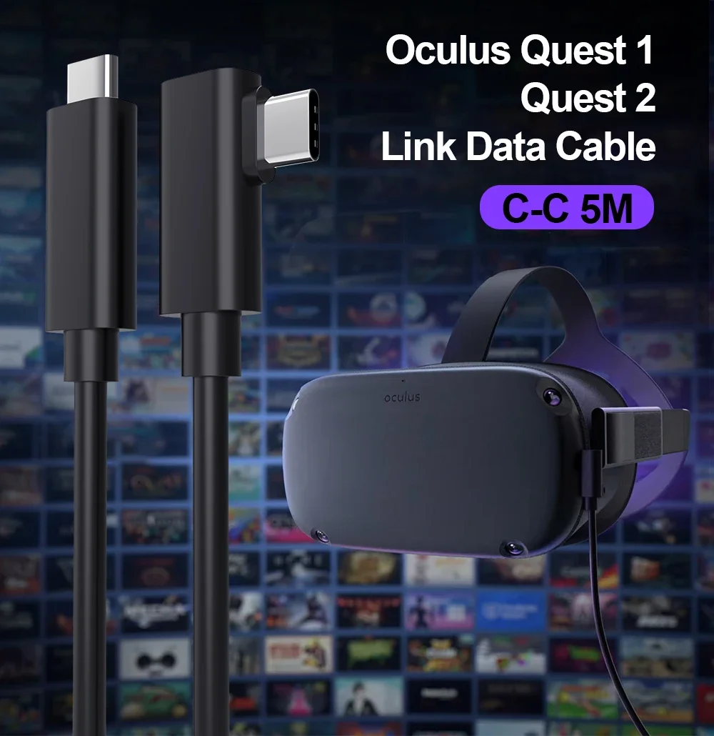 Oculus Link USB- C Steam VR Quest/2 Type- C 3.1  ̺,    3m 5m   