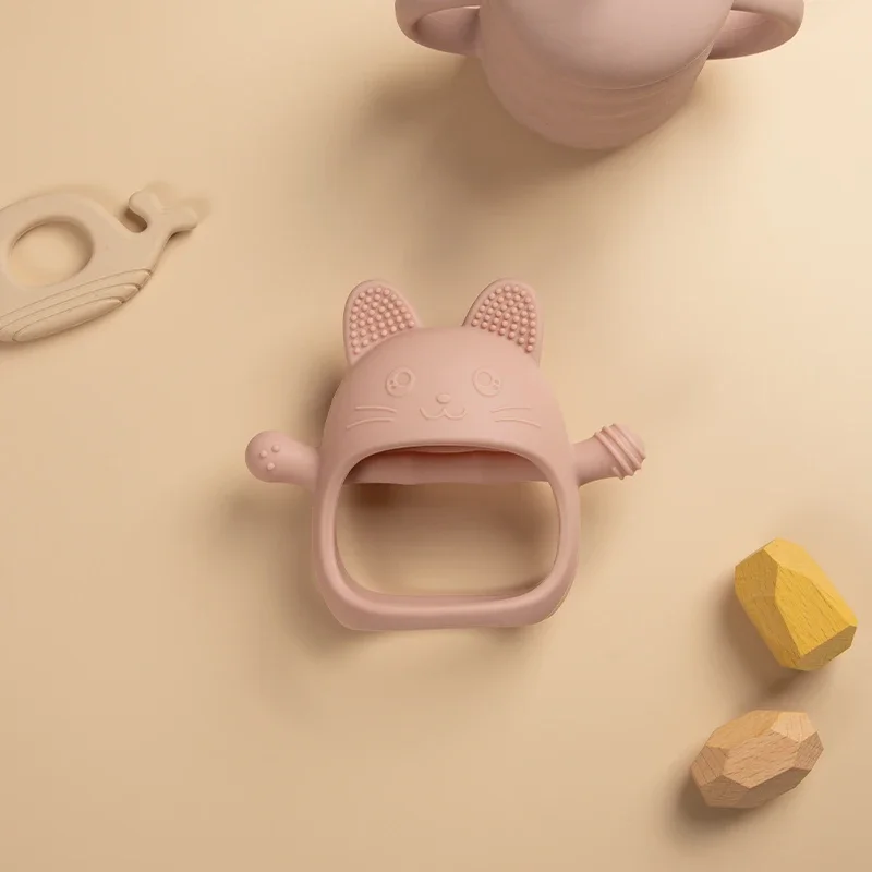 New Born Silicone Glove Teether Toy BPA Free Baby Cat Shape Hand Pacifier for Infant Molar Chewing Nursing Toys Baby Accessories teething toys silicone teething toys baby teething toys silicone teether