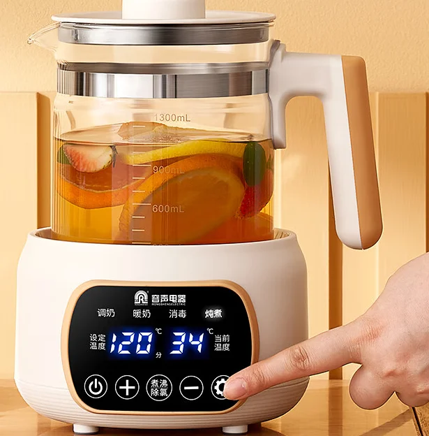 

Rongsheng Electric Water Pot Health Preservation Pot Constant Temperature Glass Tea Pot for Cooking Tea Flowers