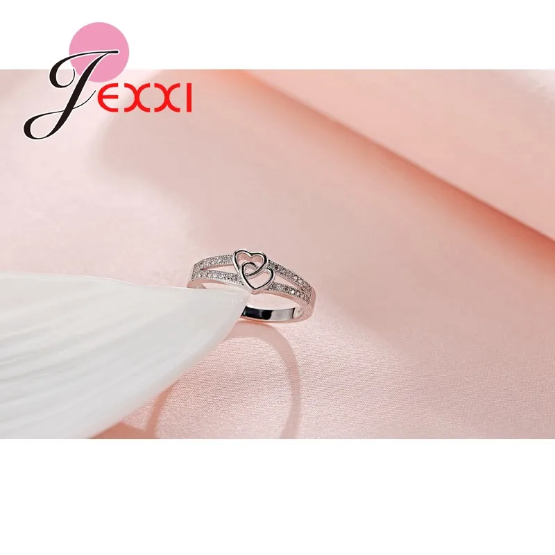 925 Sterling Silver Ring Cross Love Shape For Women Engagement Ceremony Jewelry Simple Natural Sweet Romantic Style Lover Gifts
