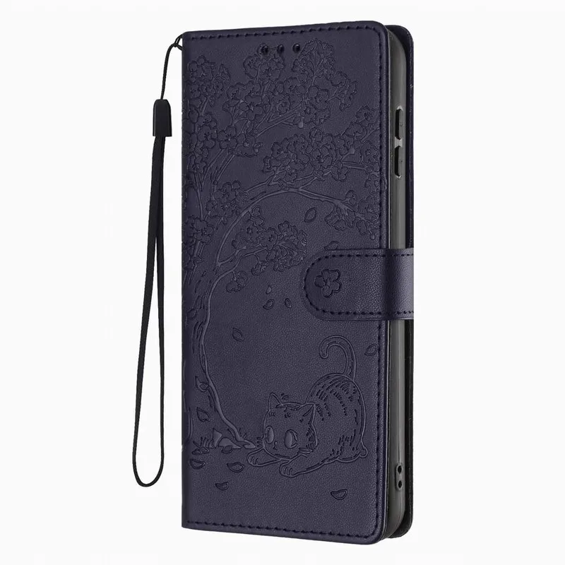 Charming Cat Under Tree Wallet Phone Case