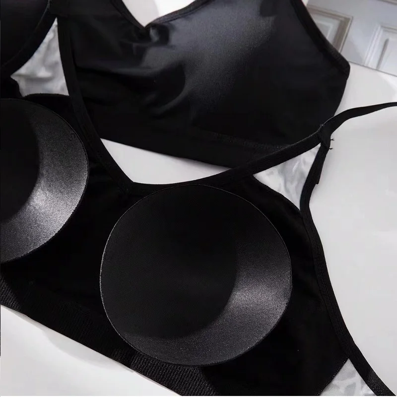 Skull Print Cotton Women's Bra Black Underwear, Sexy Seamless Comfortable Underwear Daily/Party Wear Without Steel Ring Bra 6