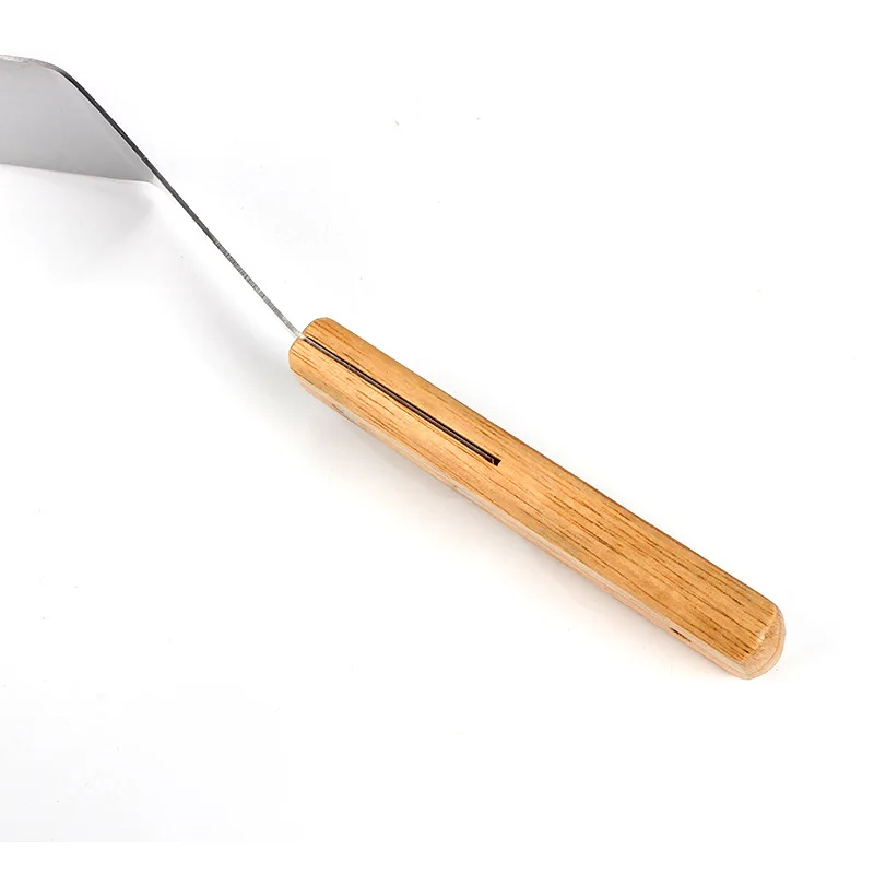 Wooden Handle Grill Spatula Square Head Pizza Shovel Pancake Beef Turner Scraper BBQ Utensils Steak Spatula Burger