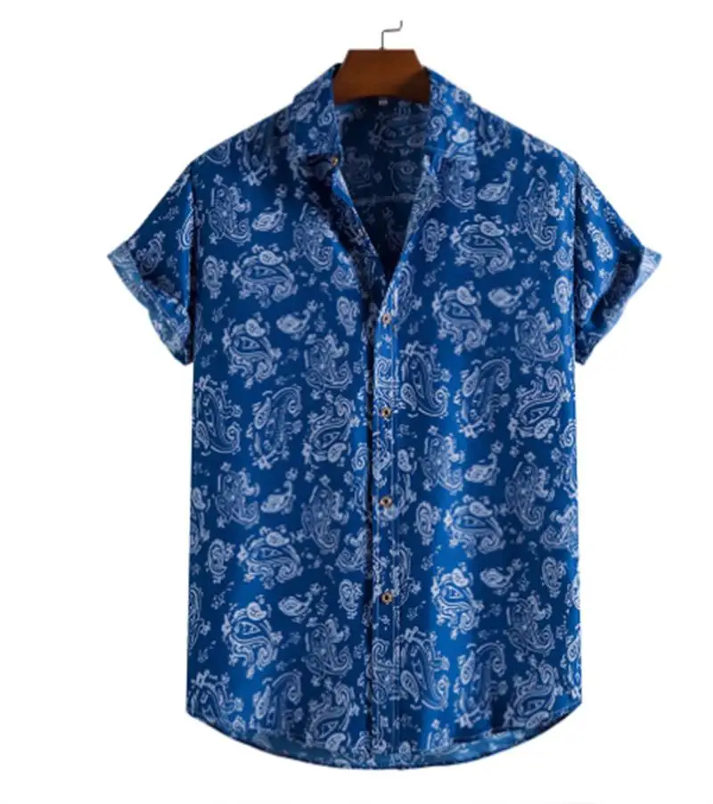 3D Printed Leopard Shirt For Men Casual Fashion Summer Short Sleeves Hawaiian Beach Shirts Personality Lapel Aloha Button Blouse 5