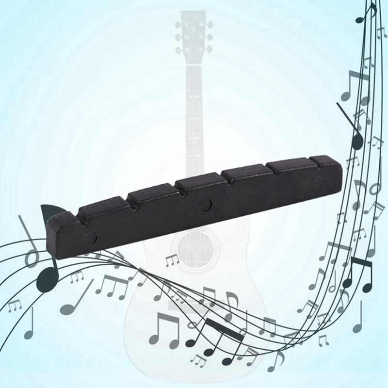 ABST 1 Pcs Self-Lubricating Slotted Nut & 4 Pieces Thumb Finger Guitar Pick Celluloid Mediator Thumbpick