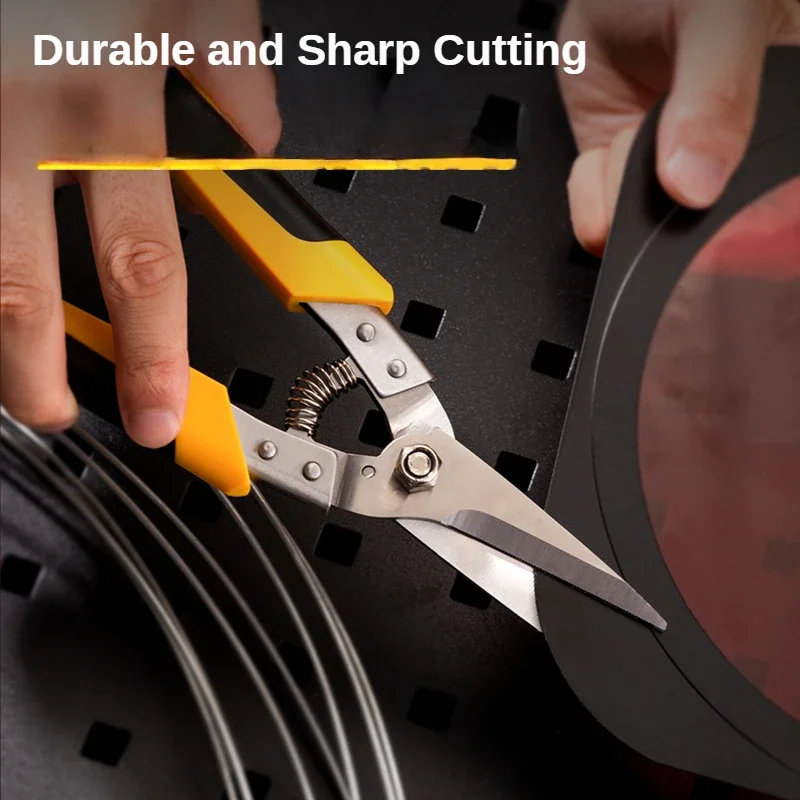 Deli 8.5 Inch Industrial Scissors Cutter Metal Scissors Straight Curved Blade Keel Scissors Multifunction Household Hand Tools 2