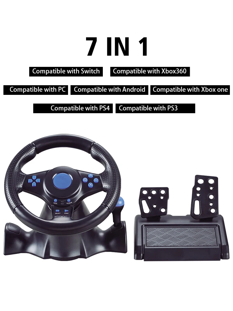 Lenkrad Mit Pedalset Simulator 5 IN 1 Switch PS3 PS4 PS5 Xbox One