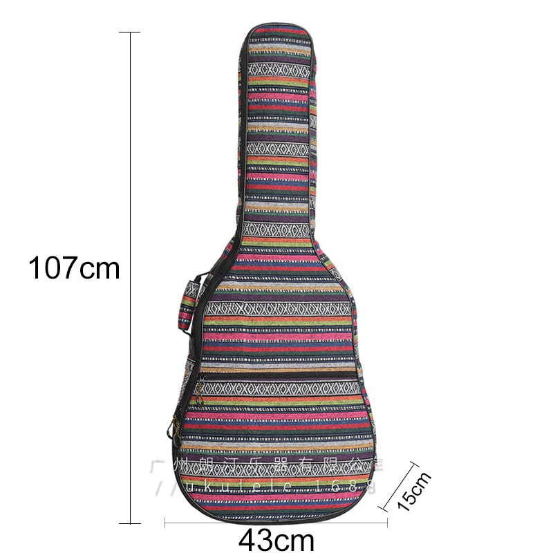 40/41 Inch Guitar Case Bohemian Style Knitted Guitar Bag Nylon Storage Double Straps 10mm Thicken Padded Cotton Backpack