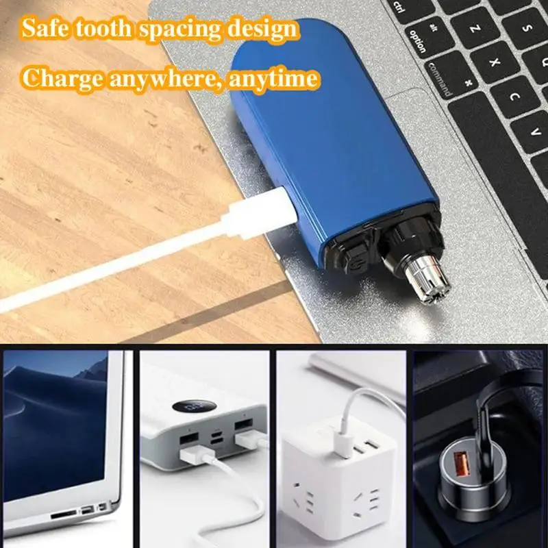 남성용 방수 휴대용 코 헤어 트리머, 전기 귀 얼굴 청소 트리머, USB 충전식 헤어 클리퍼, 가정용 면도 도구