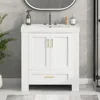 Bathroom Organizers, 30 Inch Bathroom Vanity With Sink, Freestanding Single Bath Vanity Wood Storage Cabinet With Drawer, Side S 2