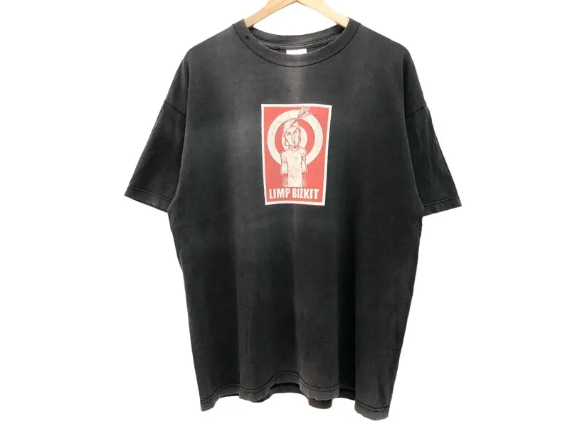Vintage 00S Zoppo Bizkit Fred Durst Nu Rap Metal Skate Rock Band Tees Beauty Fade Distressed Tee Rare Block Graphic Design