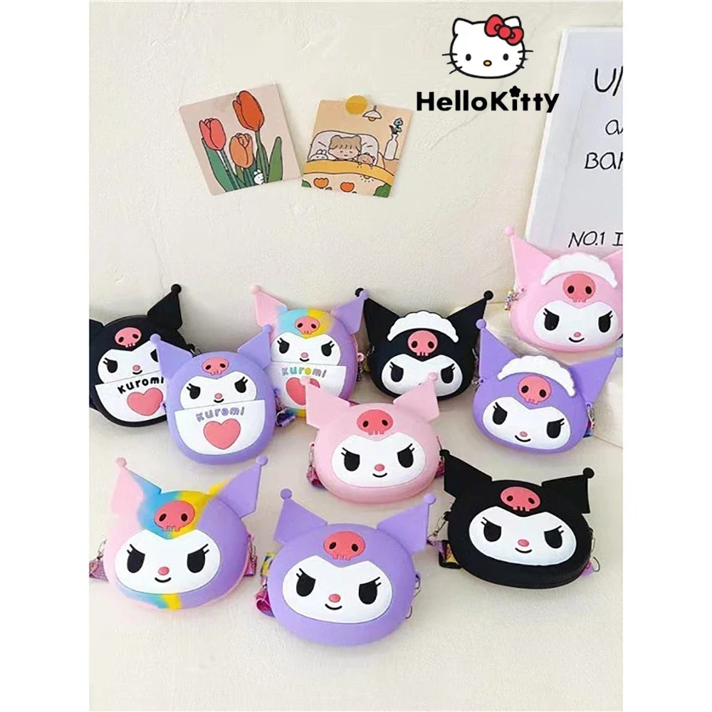 

Новый силиконовый кошелек Sanrio с аниме-фигуркой, мультяшная сумка через плечо, симпатичные детские сумки из ПВХ, детские подарки на день рождения, игрушки