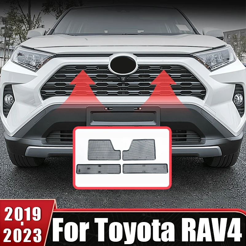 

Front Racing Grille Insect Screen Body Protection Cover For Toyota RAV4 2019 2020 2021 2022 2023 RAV 4 XA50 Car Accessories