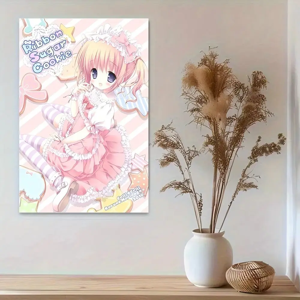 VIKAMA Ribbon Candy Biscuit Cartoon Wandteppich, Lolita-Mädchen-Herz-Dekoration, Stoff, japanischer Anime-Stil, schöne Raumdekoration – Detail 2