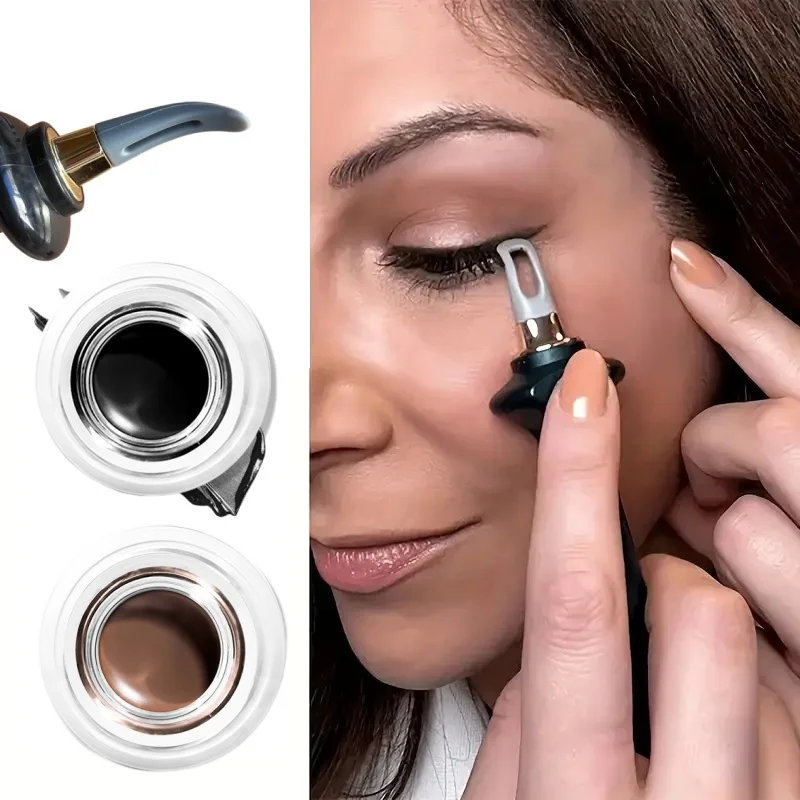 Eye Makeup Set Easy No-Skip Eyeliner Silicone Brush Waterproof Eyeliner Cream Perfect Combination Aid Kit Eye Cosmetics