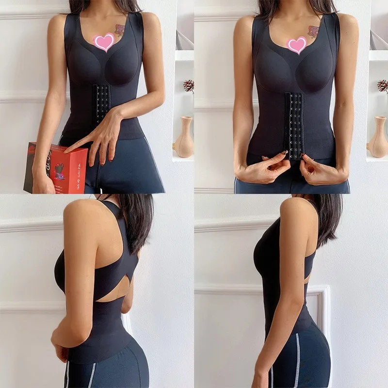 Snatch Bra 3-in-1 Waist Trainer Bra Women's Shapewear Corset Shaper Push Up Waist Buttoned Bra Shapewear Belly Sheath Corrective