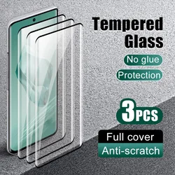 Premium Curved Ultrasonic Fingerprint Screen Protector - 3 Pack Tempered Glass for 9D BLACK (Oneplus 10 Pro)