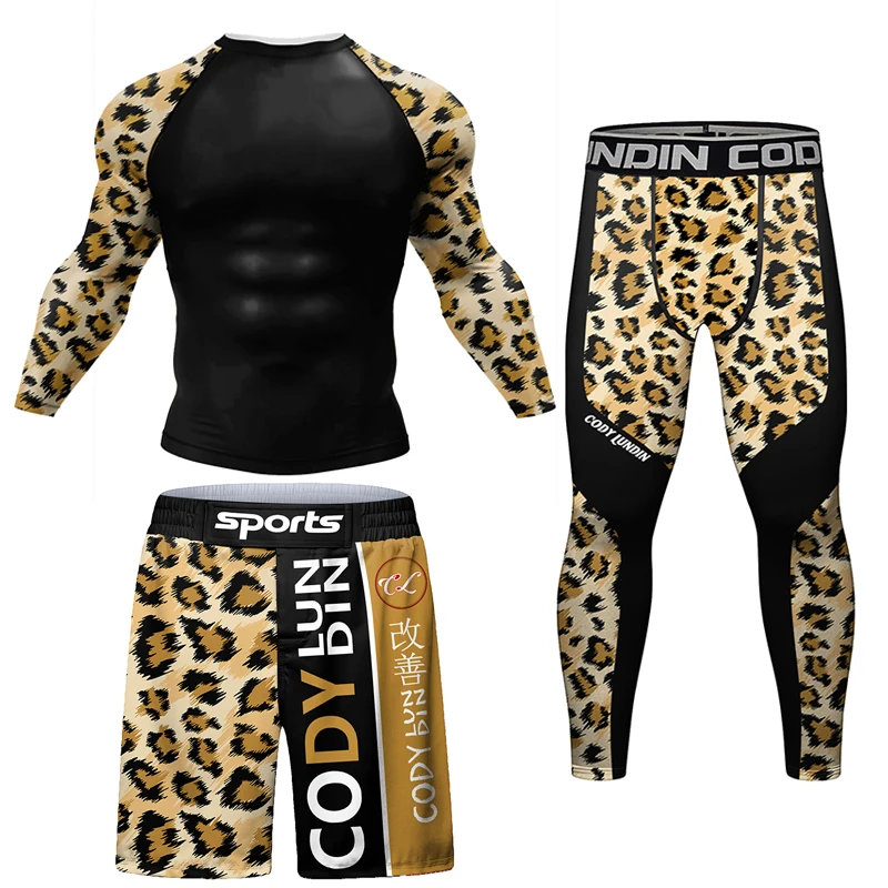 Sports Apparel Mens T Shirt MMA Compression Sport T Shirt Shorts Men Rashguard Jiu Jitsu T Shirt Quick Dry Gym Muay Thai Sweater Pants Bjj Boxing Jerseys