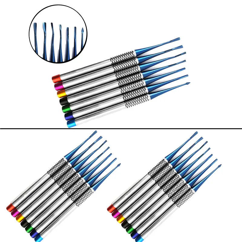 

7Pcs/3Set Dental Tooth Extracting Tools Set Titanium Alloy Implant Instrument Extraction Root Tooth Dentist Lab Tool
