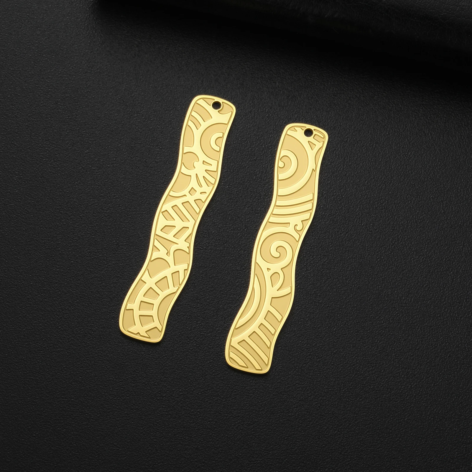 1PC Edelstahl Welle Filigran Lange Bar Anhänger Geometrische Charme für DIY Boho Schmuck Halskette Ohrring Machen – Detail 5