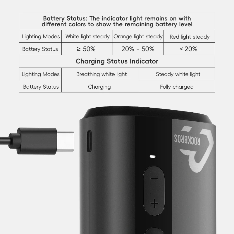 ROCKBROS QJCQBM1 Mini Pump 150psi Portable Riding Bicycle Electric Air Pump 5V2A Type-C Outdoor Portable MTB Road Bike Motorcycle Pumps - Image 3