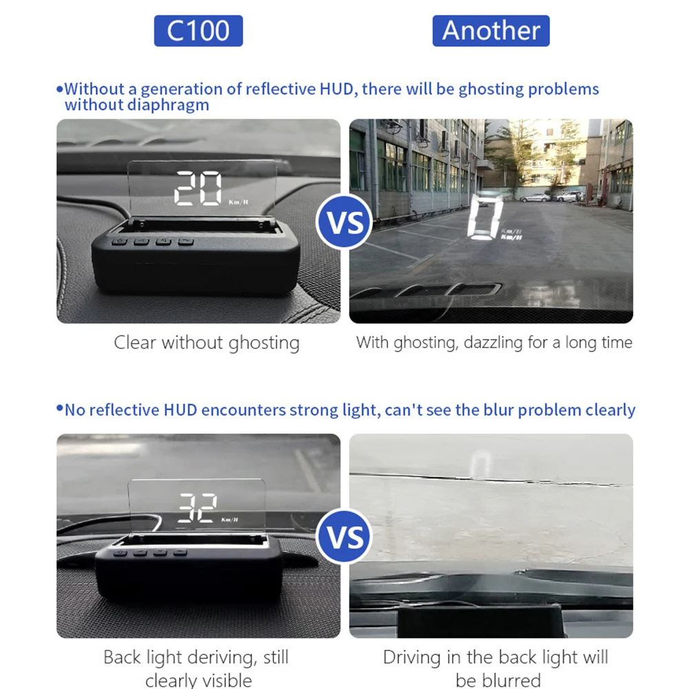 HUD OBD2 II EUOBD ڵ HUD   ÷   ý  C100-HUD