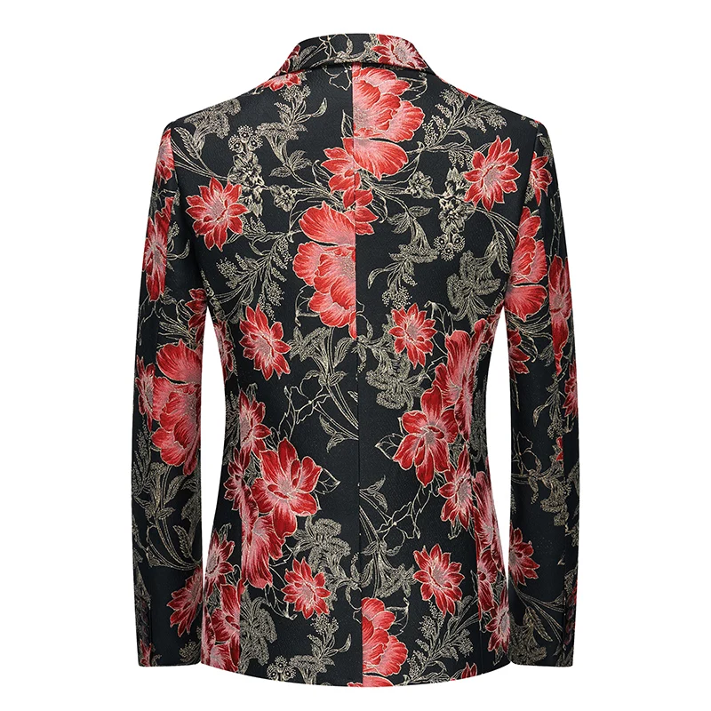 Men Fashion Suit Personality Stage Performance Banquet Business Casual Small Suit Blazer