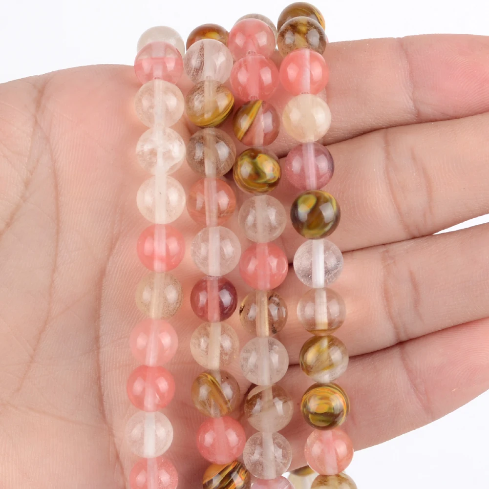 Naturstein 4–10 mm rote Achate Turmalin Tigerauge Jade Jaspis lose Perlen für Schmuckherstellung DIY Armbänder Zubehör 15 Zoll – Detail 18