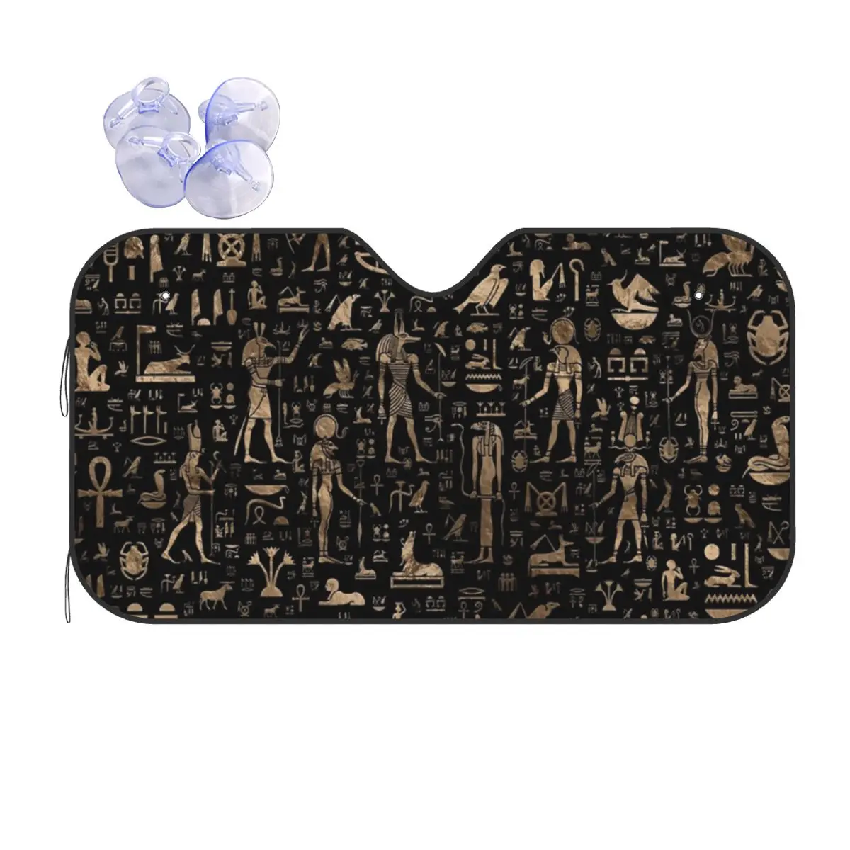 

Ancient Egyptian Gods And Hieroglyphs Sunshade Windscreen Egypt Cover Front Block Window Car Sunshade Ice Shield Dust Protection