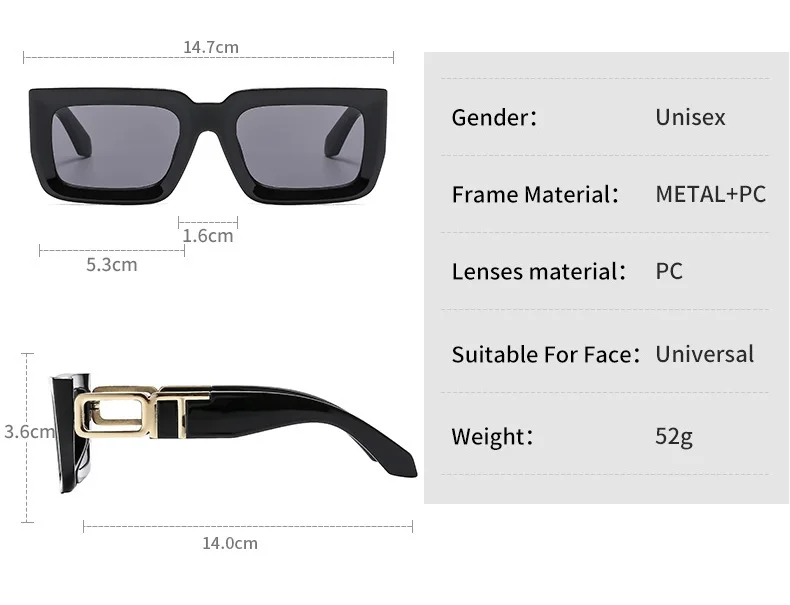 Nuovi occhiali da sole quadrati retrò per donna uomo occhiali da sole occhiali moda tonalità maschili occhiali di marca UV400_voghion.com